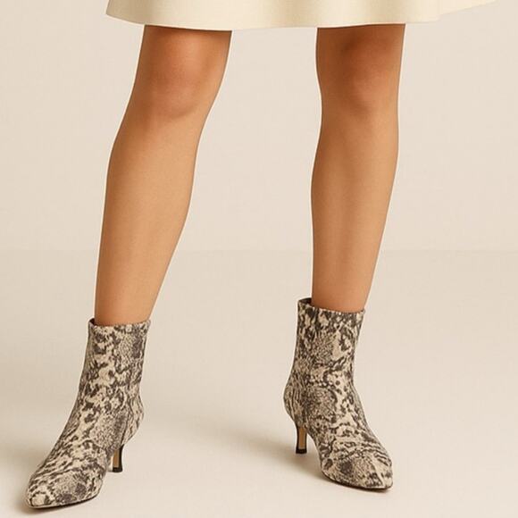 Gianni Bini Palmero Leather Snake Print Ankle Heel Boots Reputation Era sz 9 NEW - Picture 2 of 10